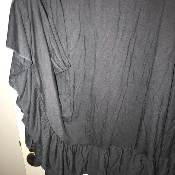 Slate Gray Rayon Baby-Doll Dress with Ruffles - Picture 3 of 3